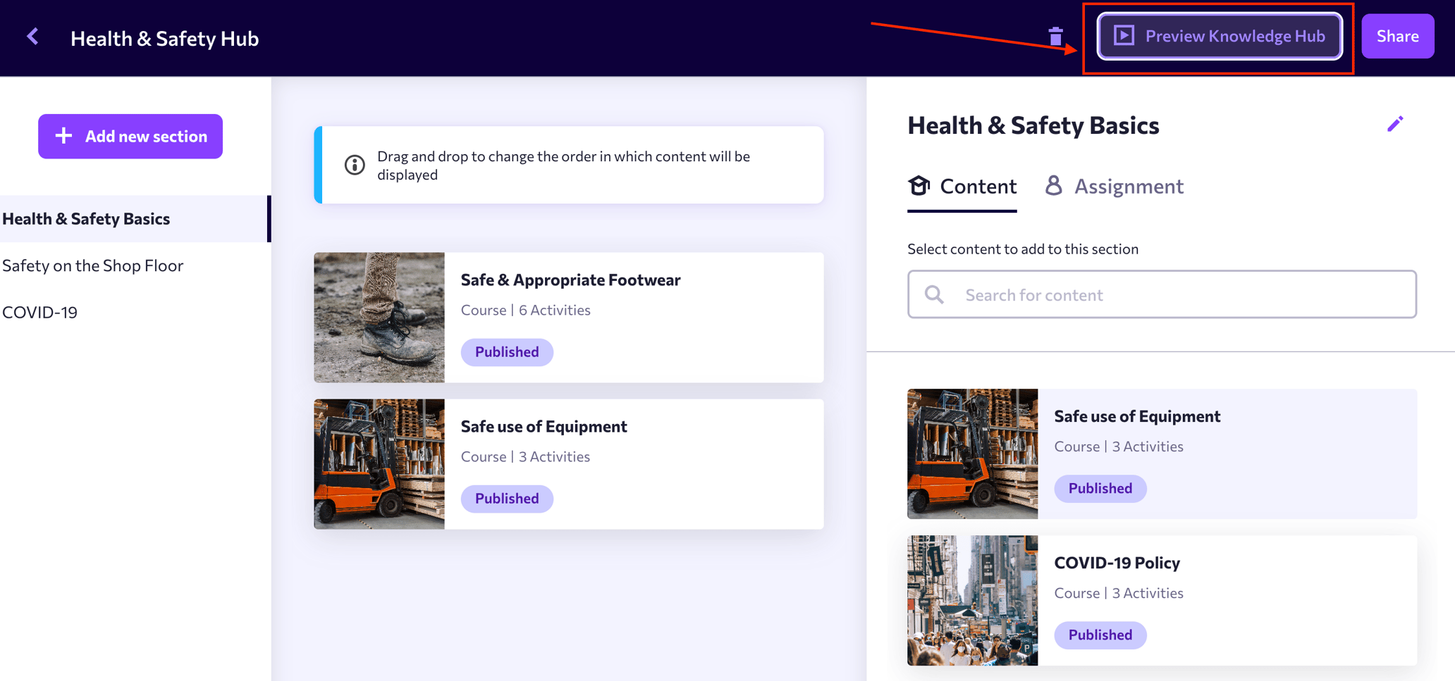 Creating and Managing Knowledge Hubs