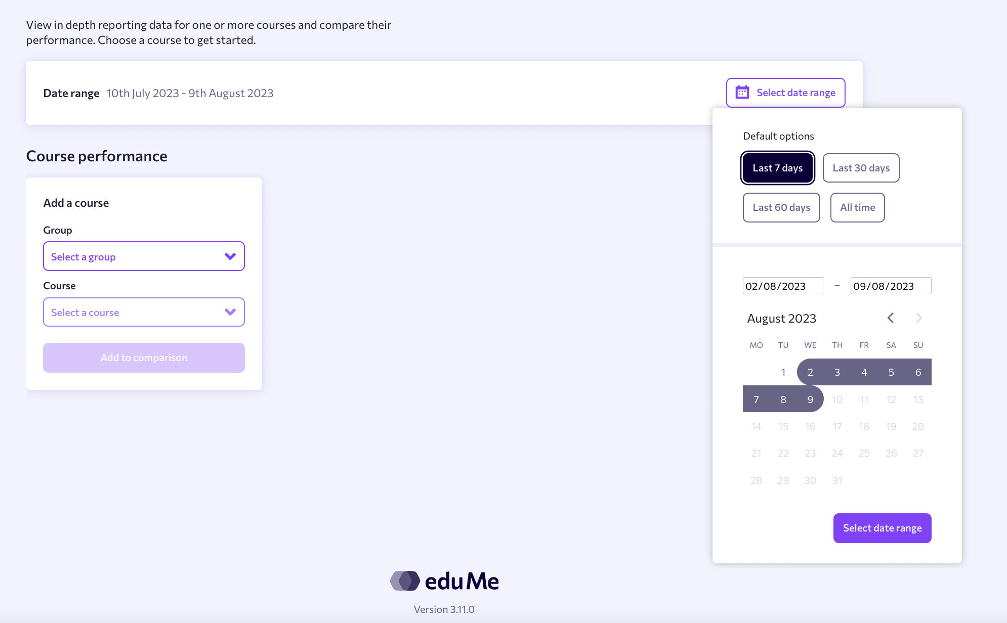 Course Comparison App Course comparison reports (BETA)